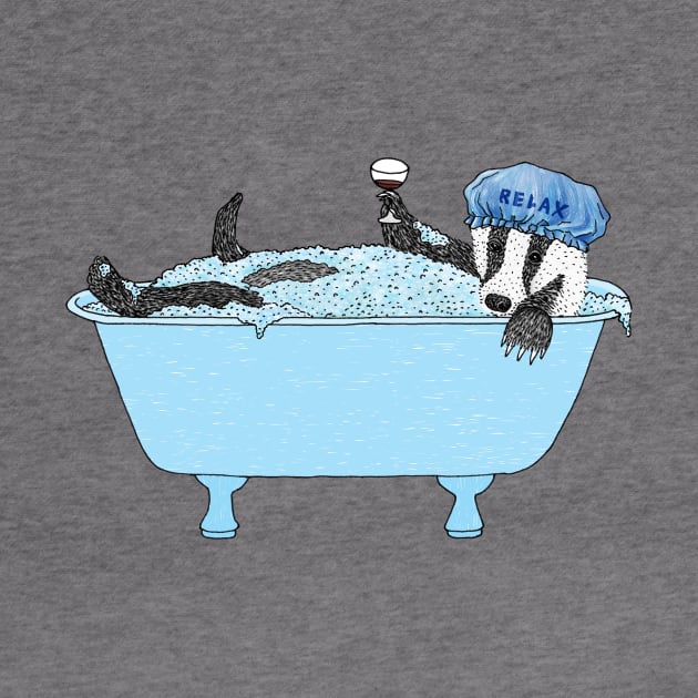 Bathing Badger by martinascott